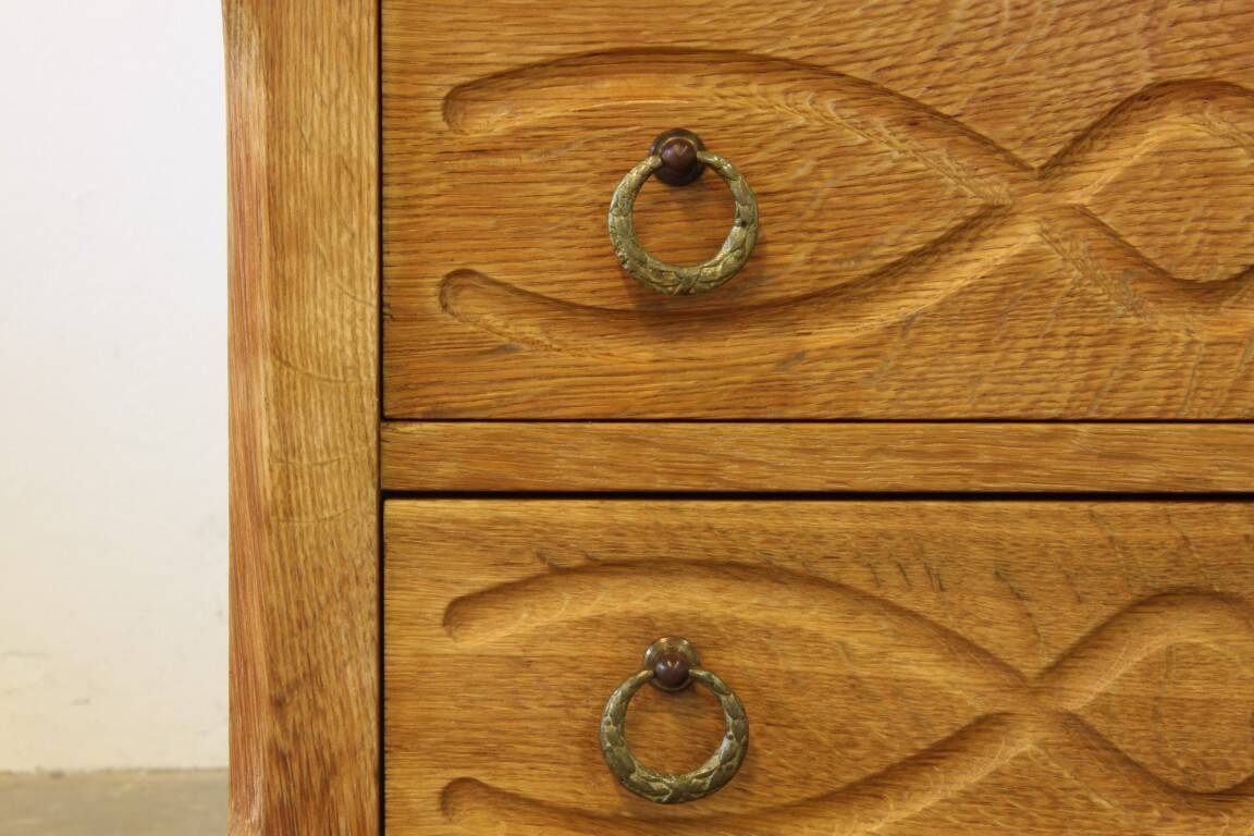 Vintage Danish 1960s oak nightstand / bedside table style of Henning Kjærnulf