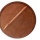 Round mirror in solid oak, bevelled, damaged, diameter 56cm.