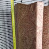 Paravent en bois et tissu, rose poudré, trois panneaux, 150 cm