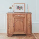 Rare Art Deco sideboard – solid oak, marble & fine finishes