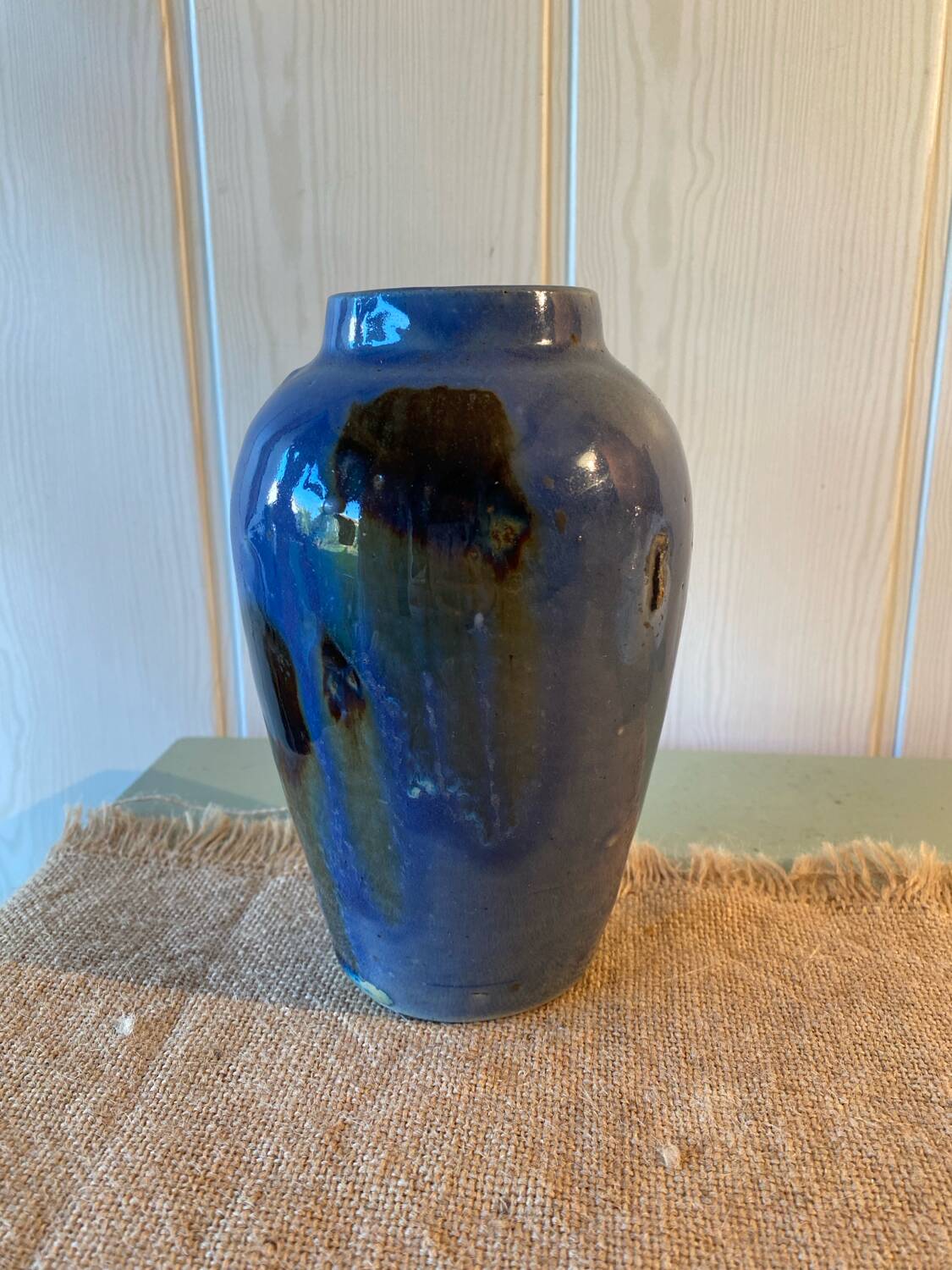 Glazed stoneware vase