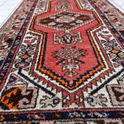 Handmade vintage Persian Hamadan rug 93cm x 196cm 1970s