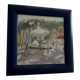 Watercolour signed place with fountain - Mediterranean watercolour 2007