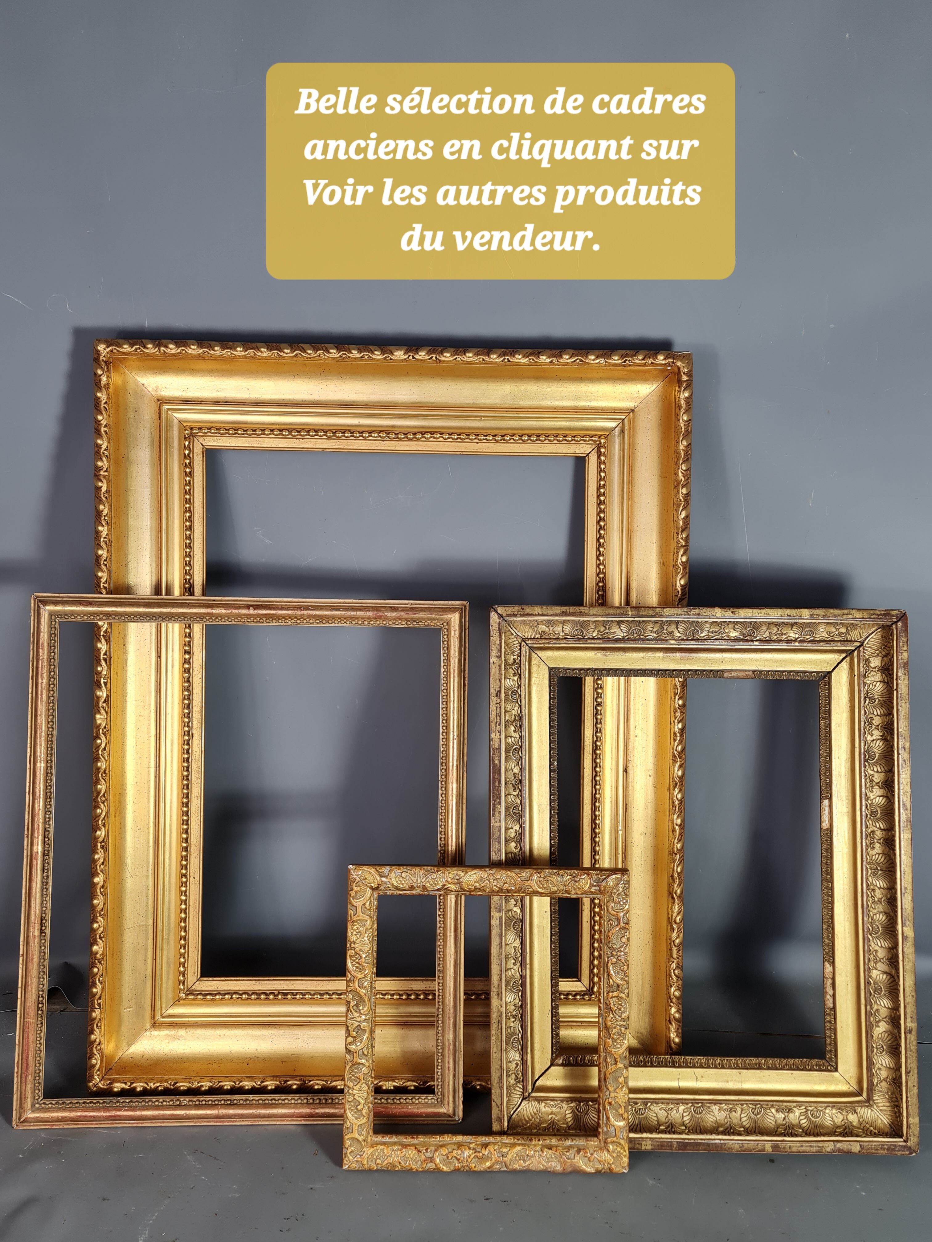 Old walnut frame and nets 58,5x38 foliage 50,7x30,2 cm SB