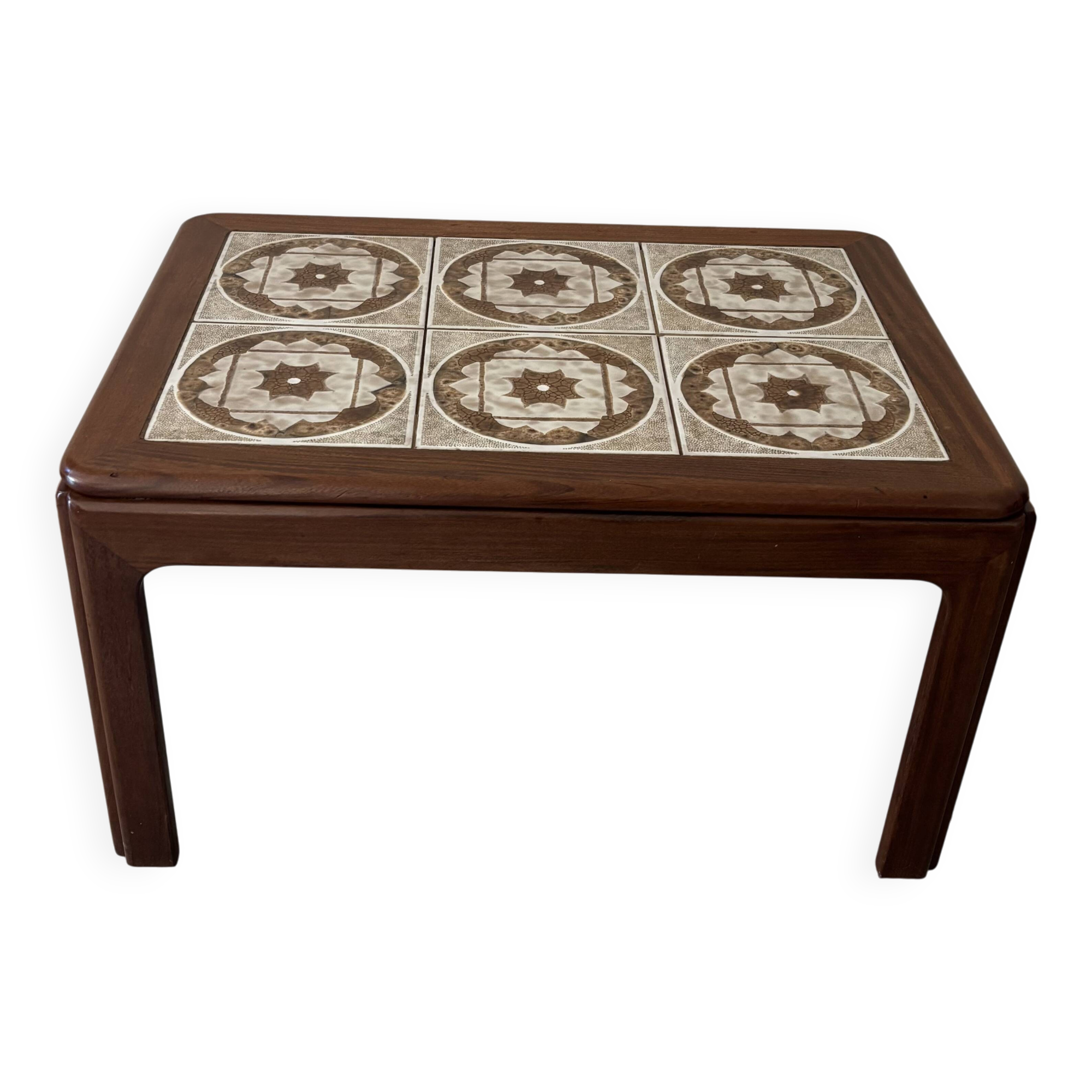 Coffee Table in Teak and Tiles