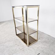 Etagère laiton vintage et chrome, années 1970