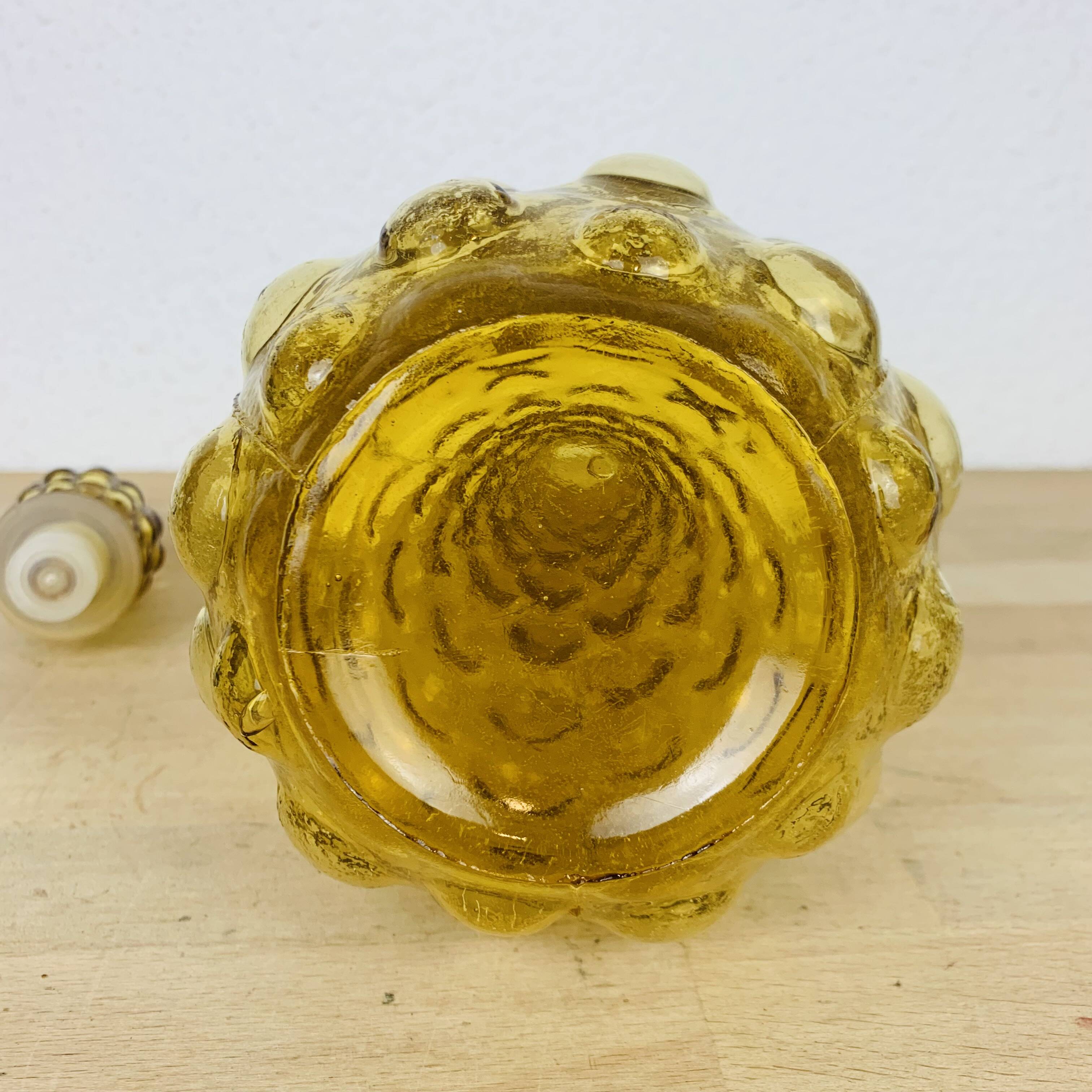 Carafe Empoli Italian bottle yellow glass, vintage