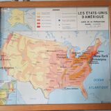 Vintage school map of the United States