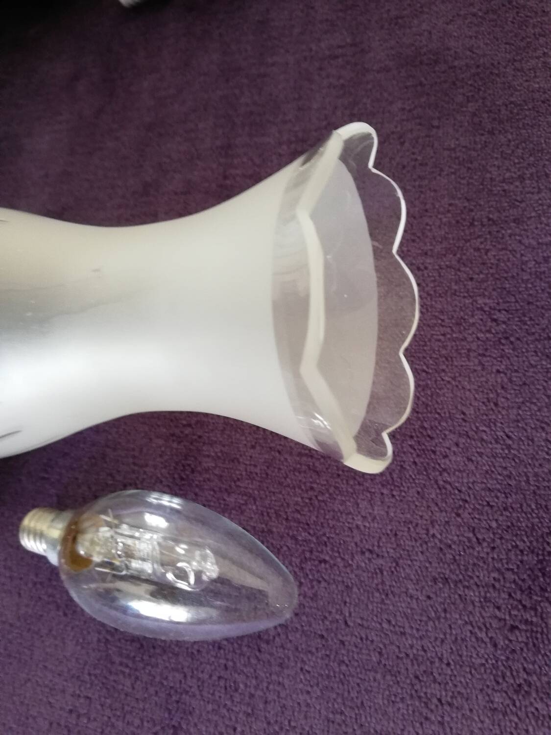 Set of wooden and frosted glass wall lights