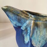 Enamelled ceramic pitcher signed alpho