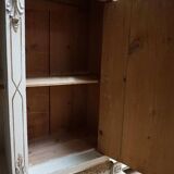 Italian hand-painted Console Table with Mirror and floral painting