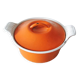 Old cast iron pot enamelled orange Le Creuset