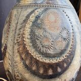 Stoneware lamp (base) signed Joël Courjault for Keraluc – floral decoration