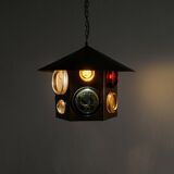 Swedish Mid Century Copper & Glass Ceiling Pendant by Erik Höglund, 1960s