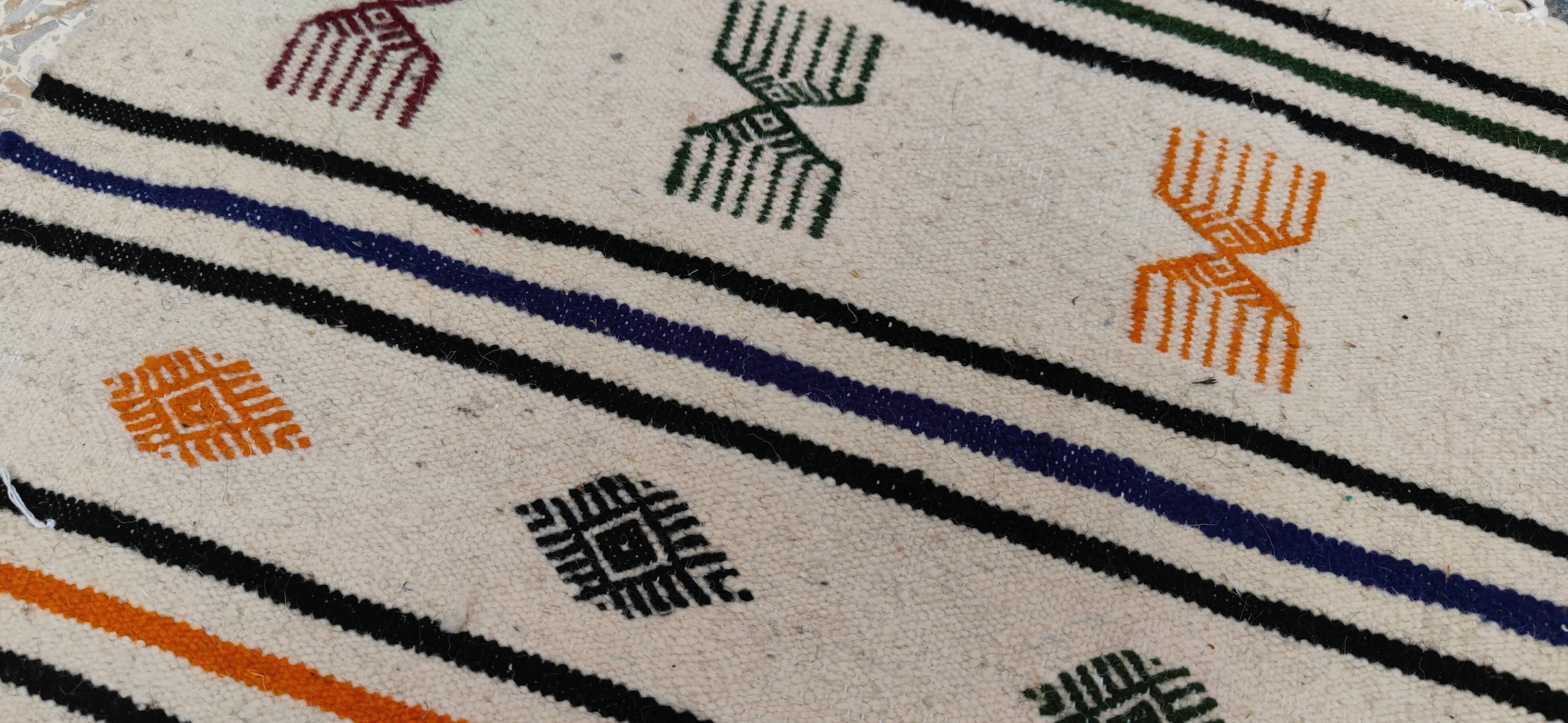 Handmade rug with Berber patterns