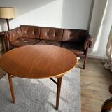 Table basse circulaire par Peter Hvidt et Orla Molgaard-Nielsen, modèle 6900, édition Fritz Hansen