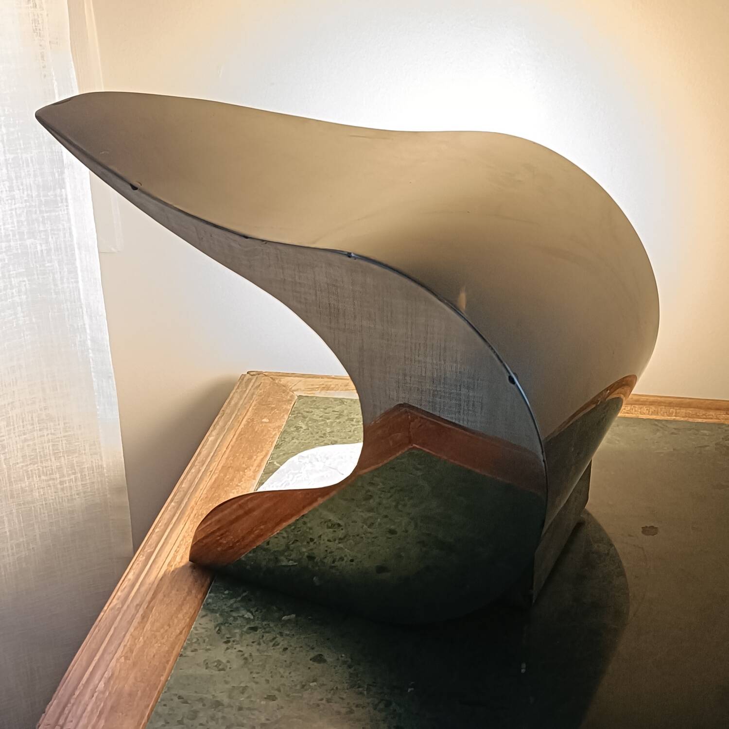 Handcrafted metal lamp, 1970s.