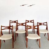 Lot de 6 chaises CH26 par Hans Wegner