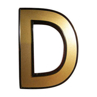 Teaches letter D vintage gold outlined in black format 15 x 21cm