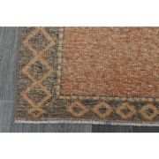 1970s Vintage Turkish Oushak Handmade Wool Cotton Orange Runner Rug 122x384