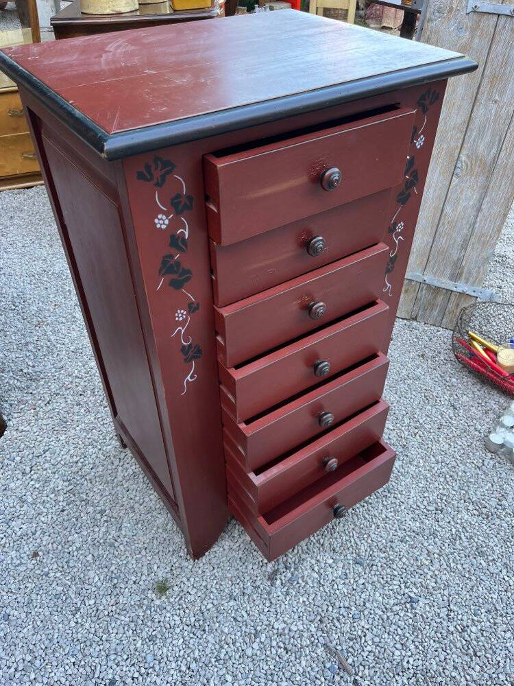 High chest of drawers chalet style