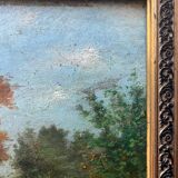 HSP painting "Treed path in the undergrowth" signed J. Manheimer 1918