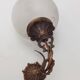 lustre ancien bronze globe gravé lanterne suspensions décoration