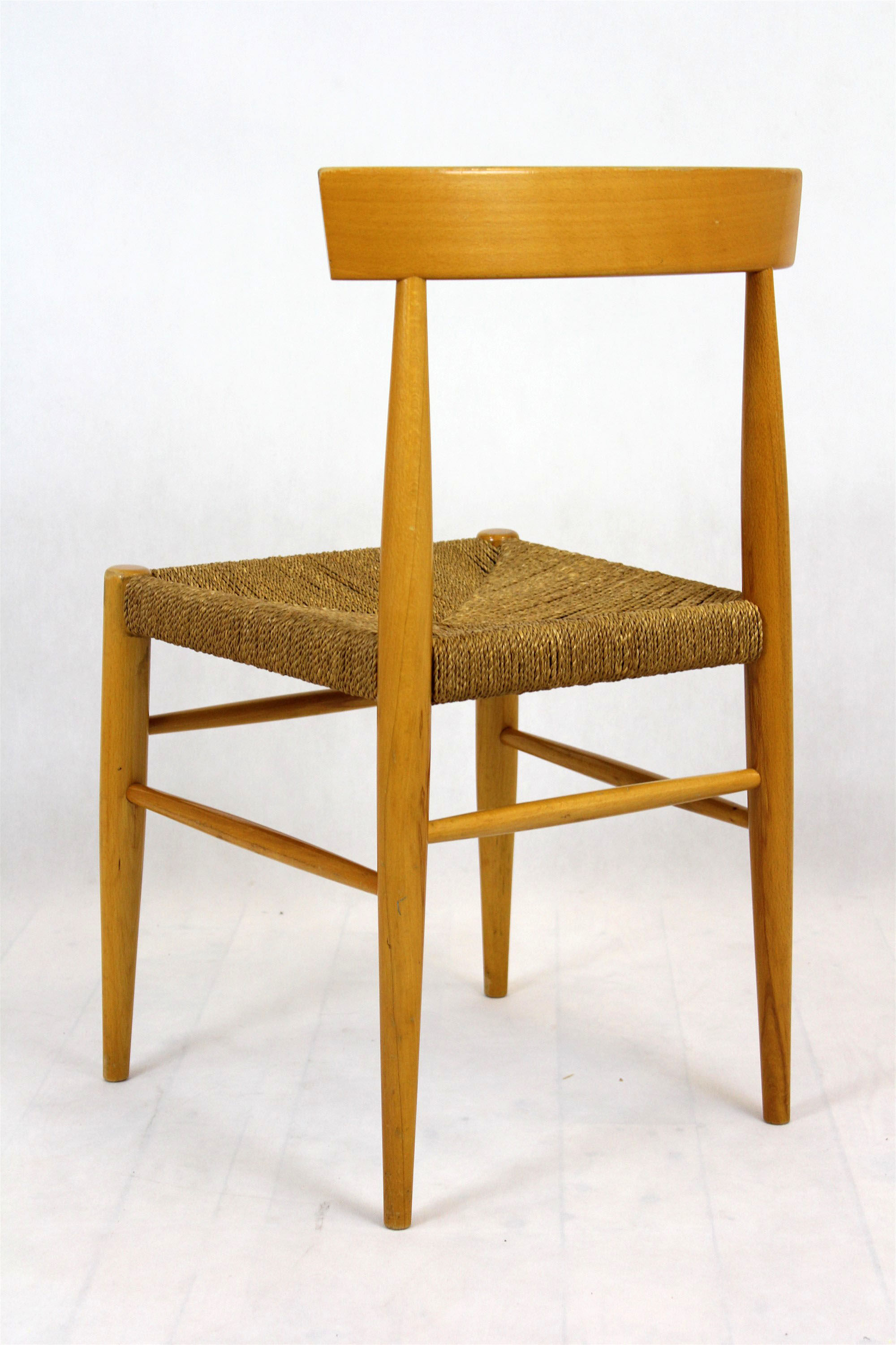 Vintage Czech straw chairs, 1960s, set of 4