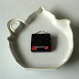 Ceramic kitchen clock with Junghans Quartz Movement, vintage from the 80s