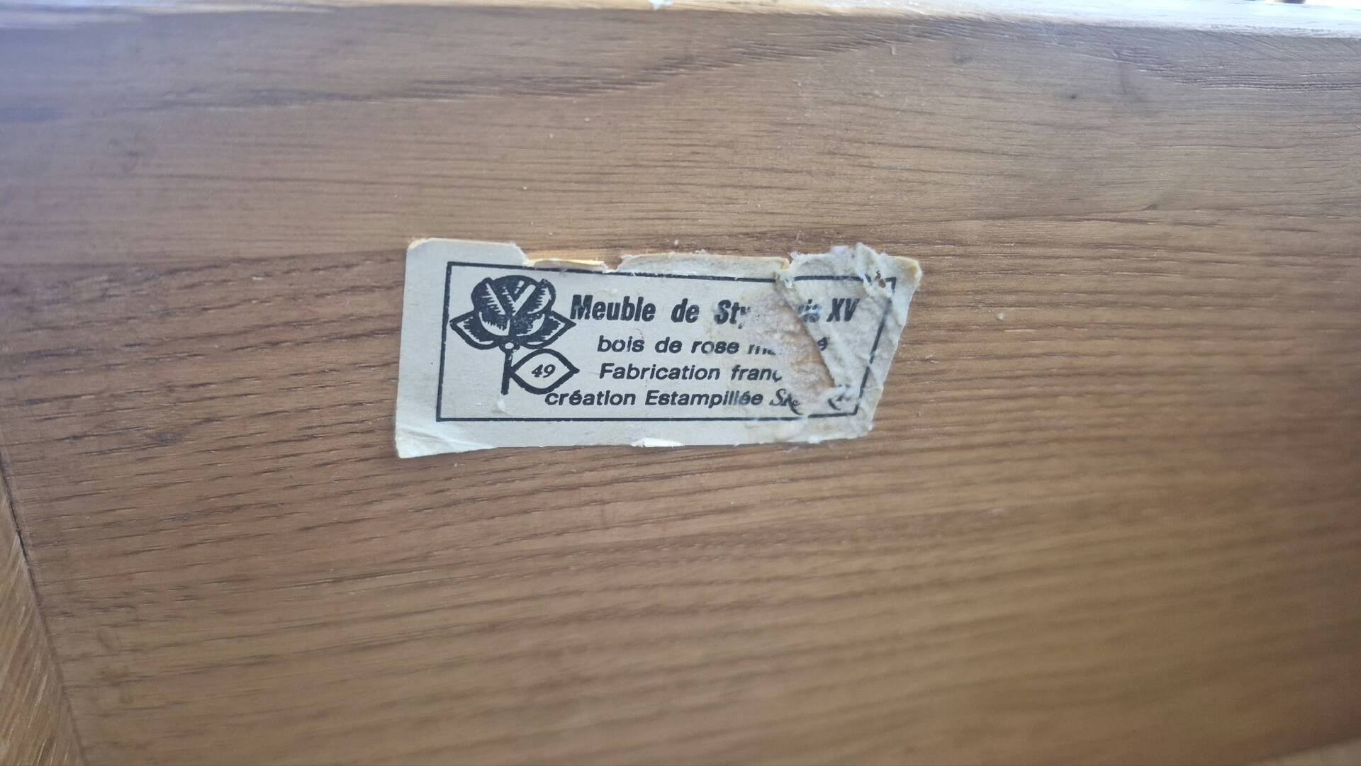 Two-drawer sautéuse in Louis XV style, stamped Skalski.