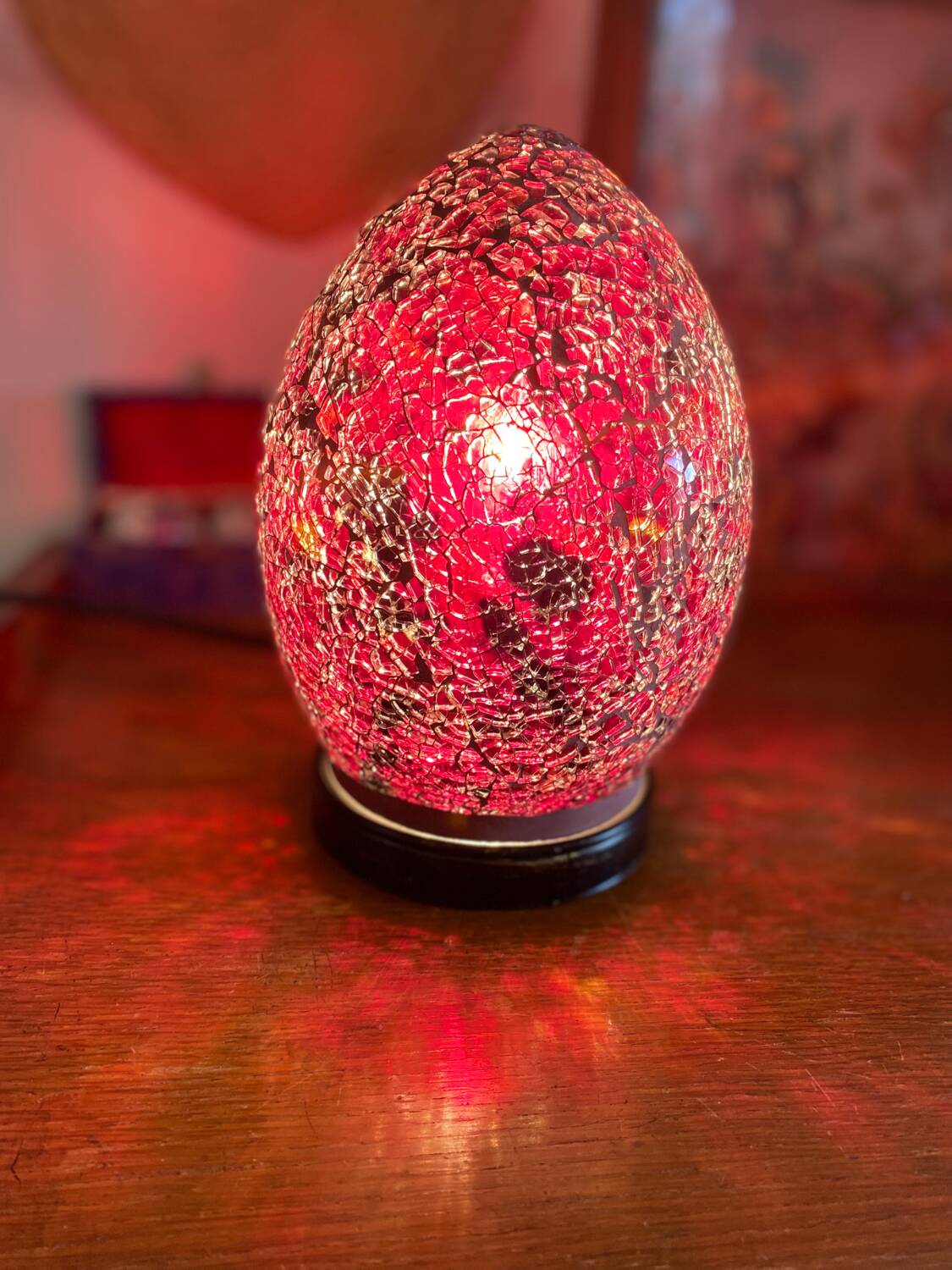 Lampe œuf mosaïque