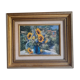 Original sunflower canvas signed by the French painter Roger Bolzonello 39 cm x 33 cm