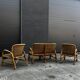 Vintage rattan garden furniture – complete set with sofa and armchairs.