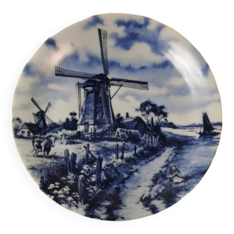 Delfts Blue Hand Decorated Blue and White Dutch Scene Collectible Plate