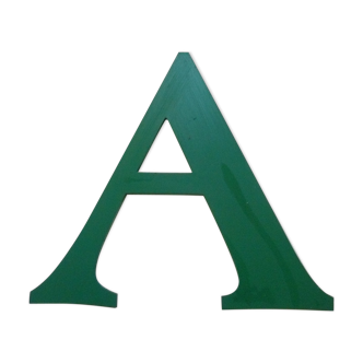 Lettre d'enseigne A de couleur verte