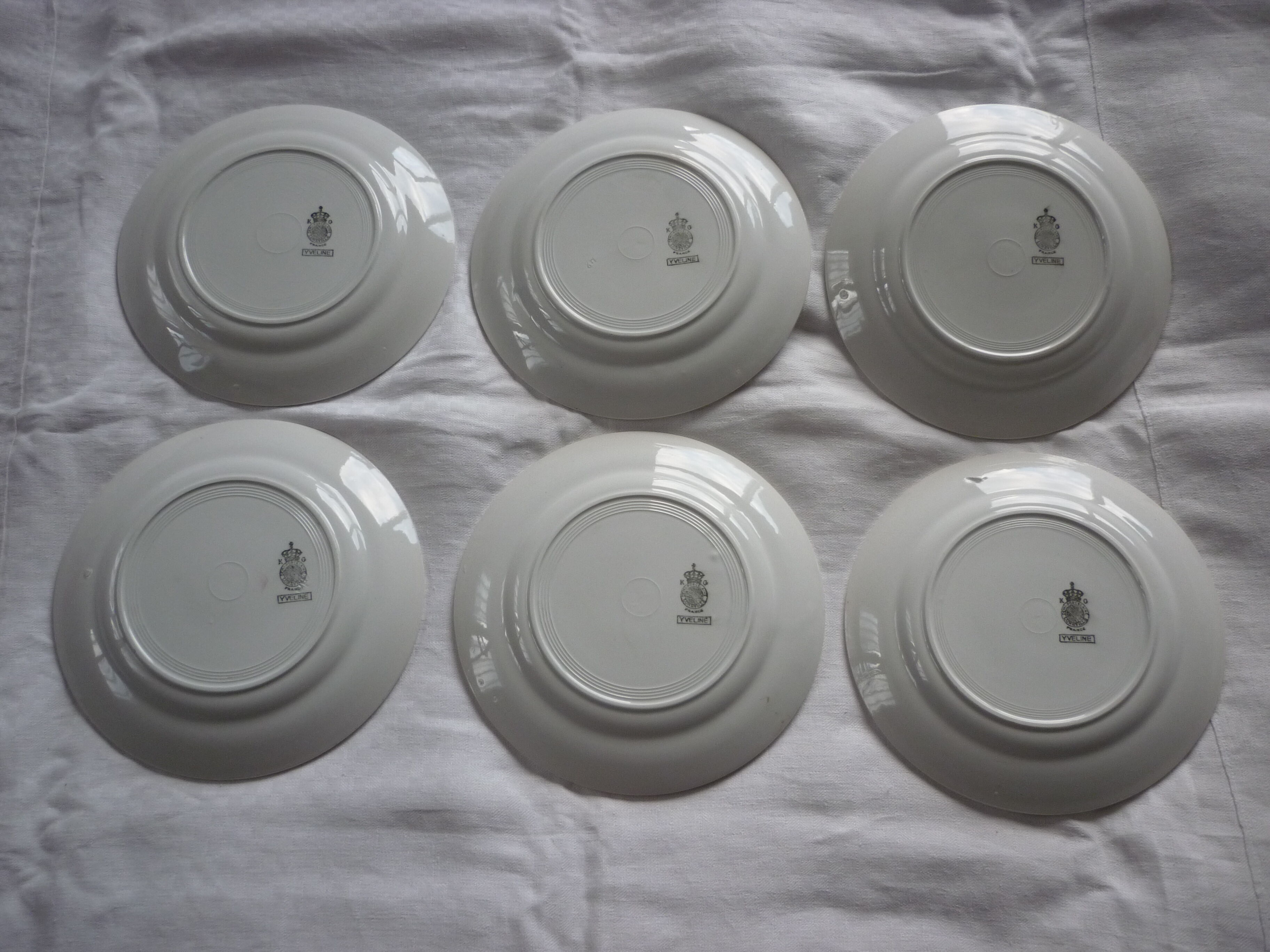 6 plates flat luneville model yveline
