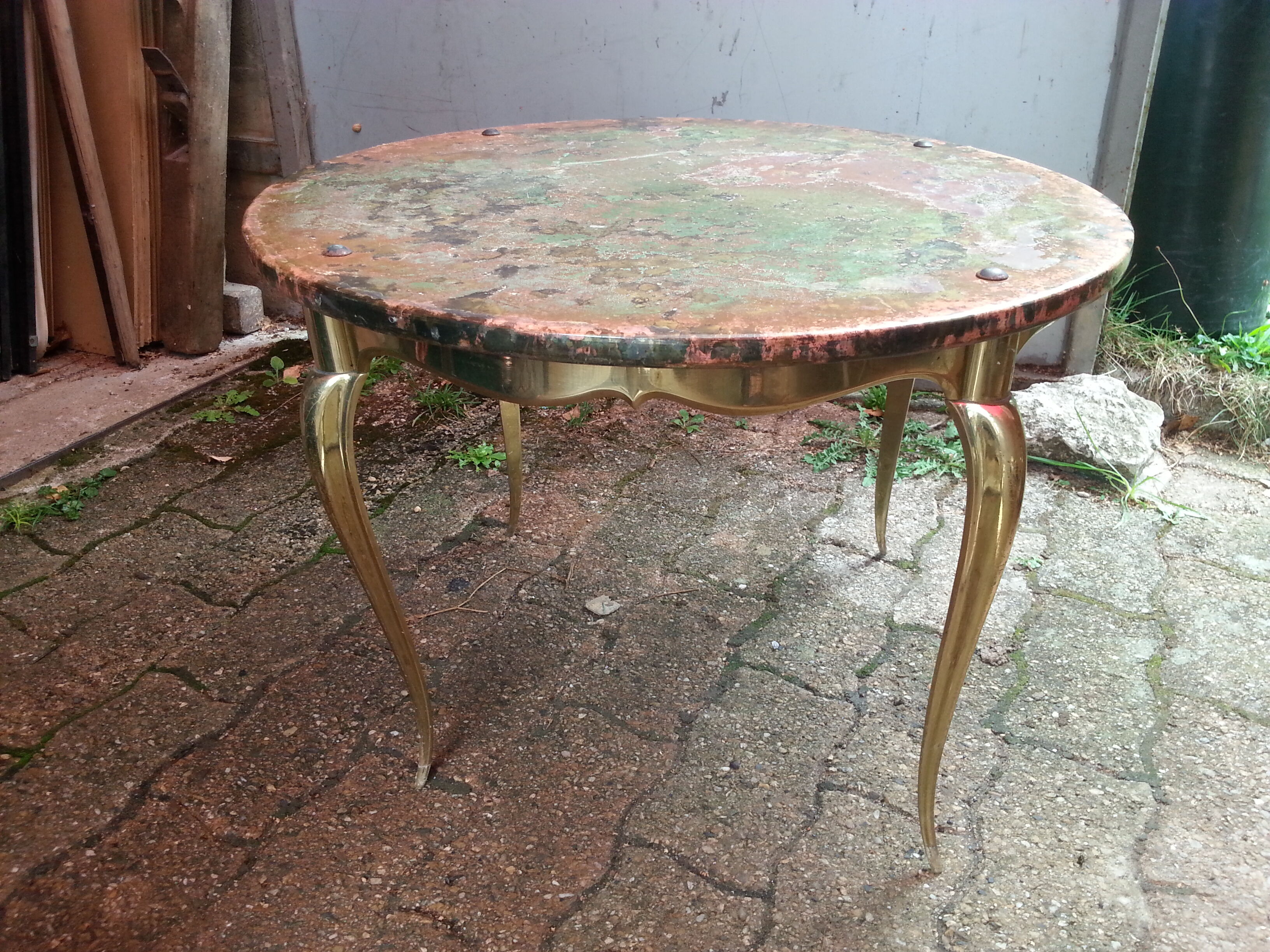 Table bass in brass, bronze plate copper 1940/60