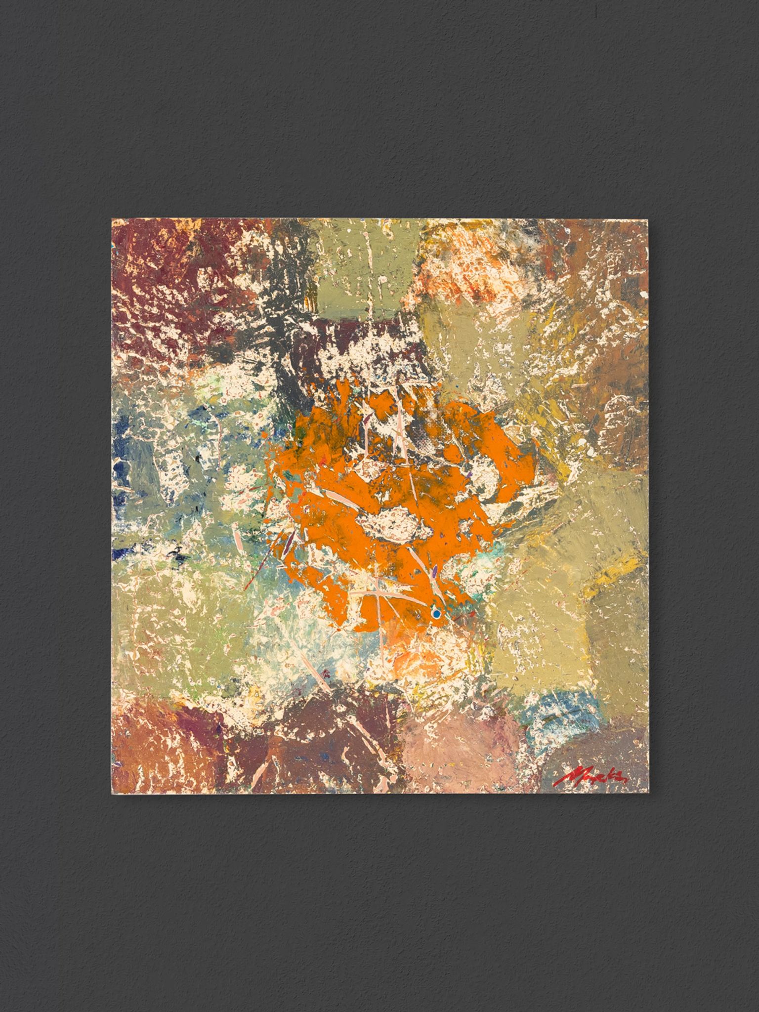 Composition, Oil on Plate, 49 x 52 cm