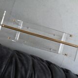 Magazine holder plexi and brass, David Lange, 1970