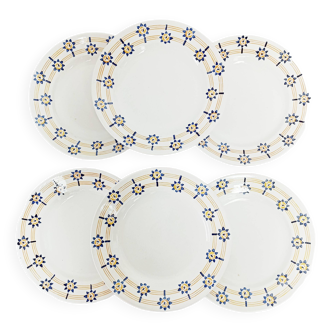 Set of 6 Sarreguemines flat plates, Royal