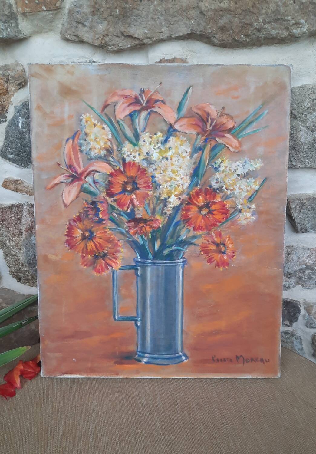 Painting painting bouquet of flowers