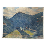 Luxembourg landscape painting signed J. Goedart 1934