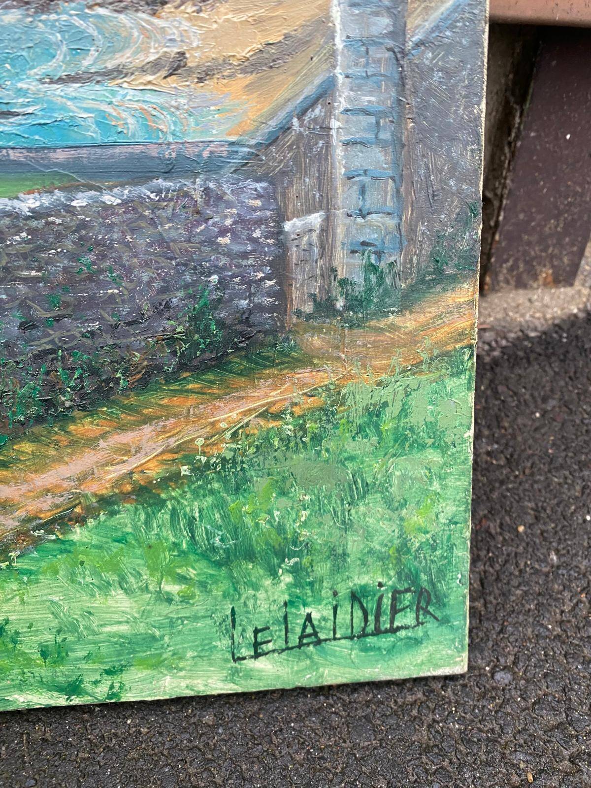 Oil painting on canvas, house by the sea, signed Lelaidier, 73x5