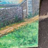 Oil painting on canvas, house by the sea, signed Lelaidier, 73x5