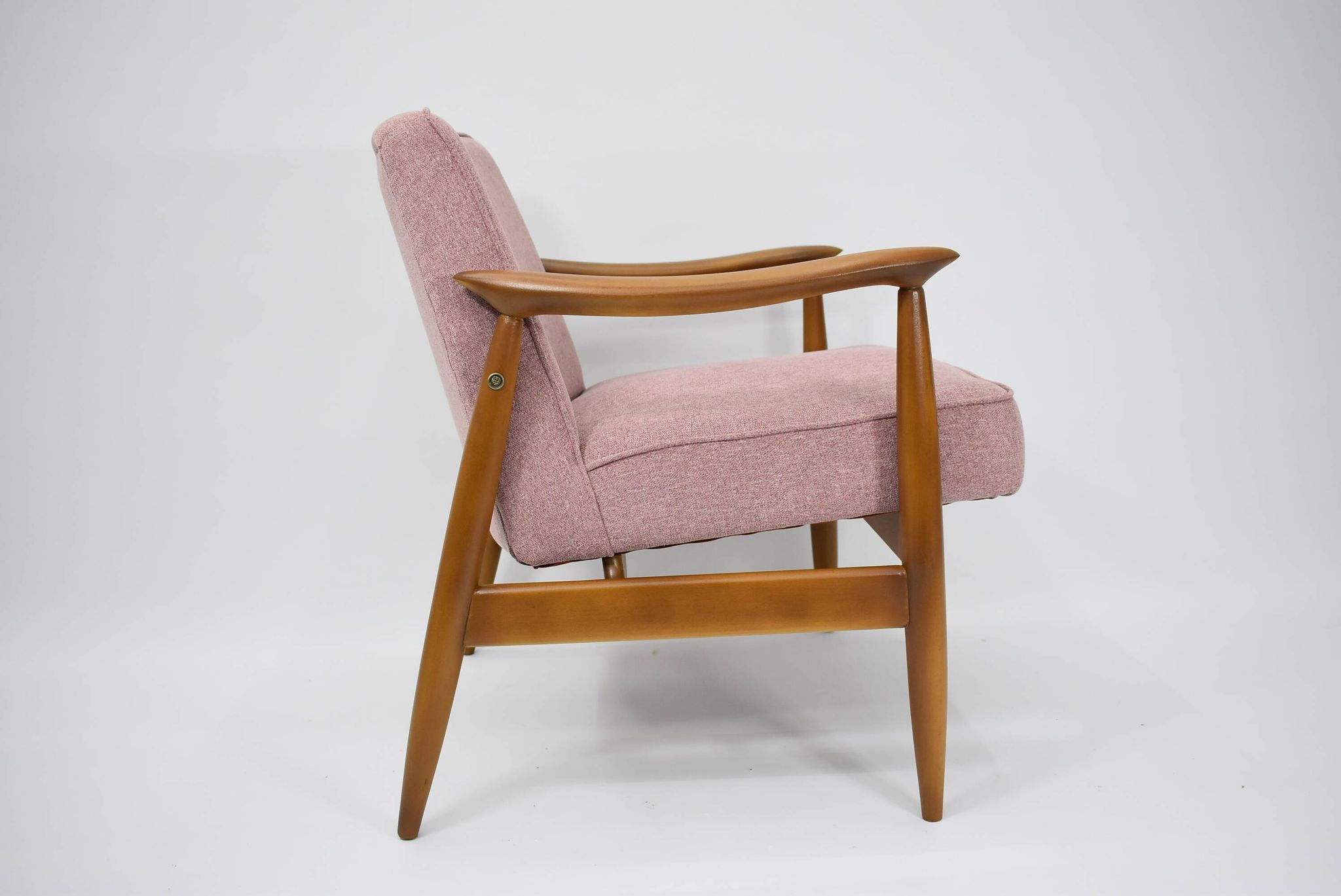 Fauteuil vintage original "CoCo", années 60, entièrement restauré, rose