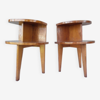 Pair of tripod bedside tables 1950