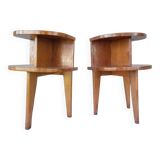 Paire de tables de chevet tripode 1950