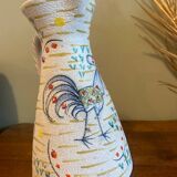 Pitcher with naive bird decor