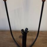 Scandinavian teak and metal candlestick