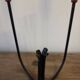 Scandinavian teak and metal candlestick